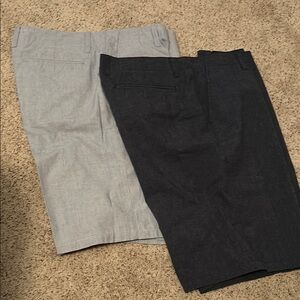 2 Pair Men’s Shorts W36 Navy Blue & Sky Blue Flat Front